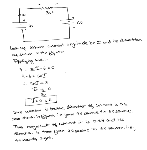 300 260 Let uy assume cuorent magnitude be I and its disecticon as shown in the figure. Applying kul! 9 - 301-6=0 9-6=30 I :