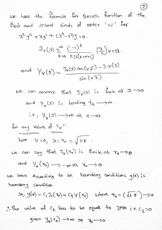 We have the formula for Bessels fonction of the first and second kinds of order N for x²yl taylt (21²_82)y zo. - Jo (1) 20