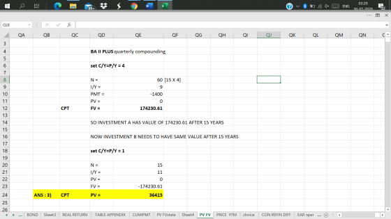 o ENG 03:29 30-07-2020 99+ 32 QJ8 x . QA QB QC QD QE QF QG QH QI QJ QK QL QM QN CA 3 4 BA II PLUS quarterly compounding 5 6 s