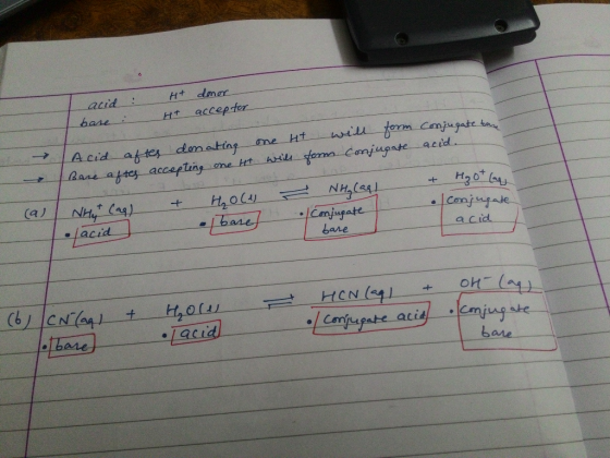 I acid : Ht H+ donor acceptor I bare : Conjugate bon acid. | Acid after donating one hit will form Bare after accepting one i
