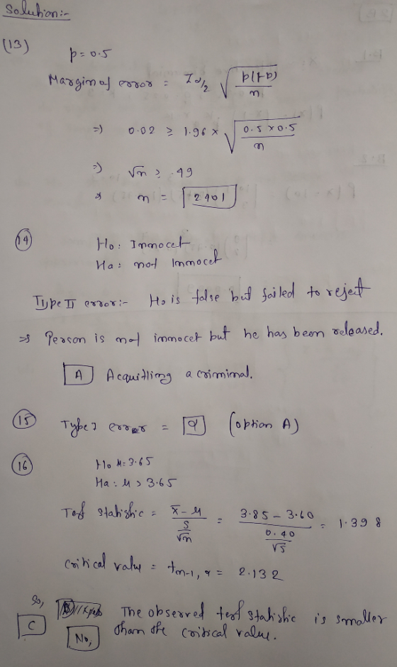Soluhon 13) Masgim a esos O02 1.96 x 0.SXON 49 2401 Ho: Immocet Ha: mot Imamocok Ho is talse bet Sai led to rejet pe IT eo% i