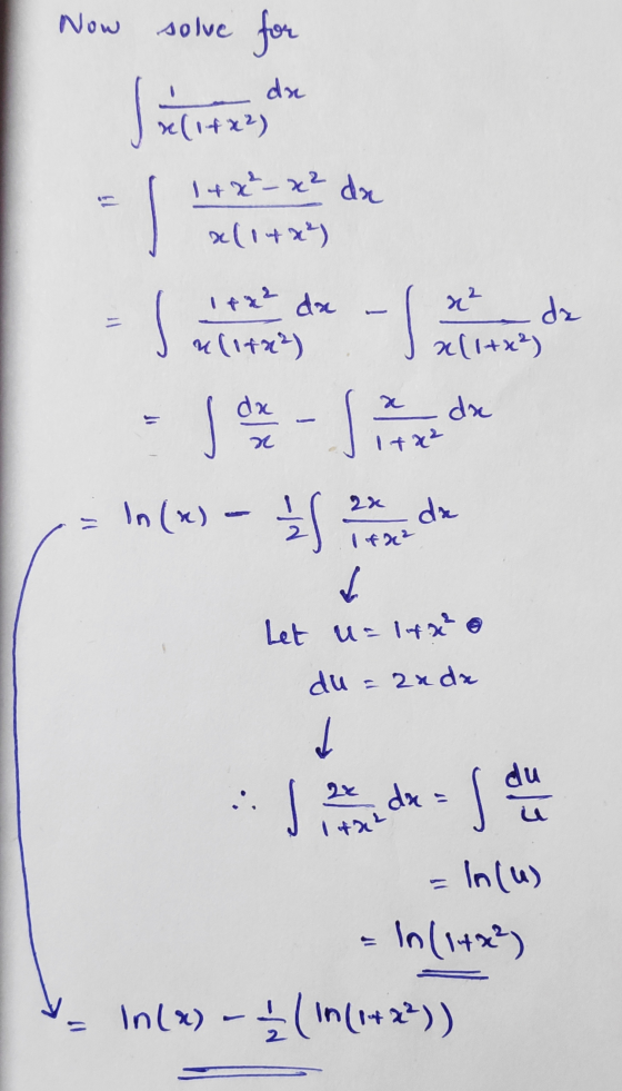 Now solve for Stilitz, die 14x²-x² da all4x²) Es under best - Something - de - - 1 z 2 de 2x In(x) = 1 1 2x de Let u=ltro du=