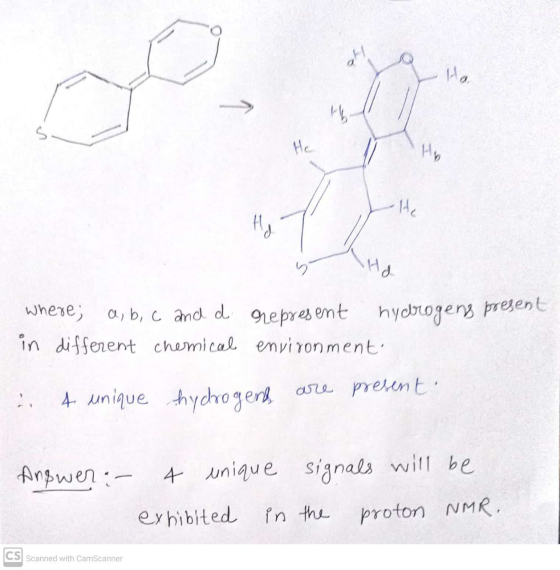 Ha 16 s. He Hv - He Hj Hd where; a, b, c and d. in different chemical environment represent hydrogens present 4 unique thydro