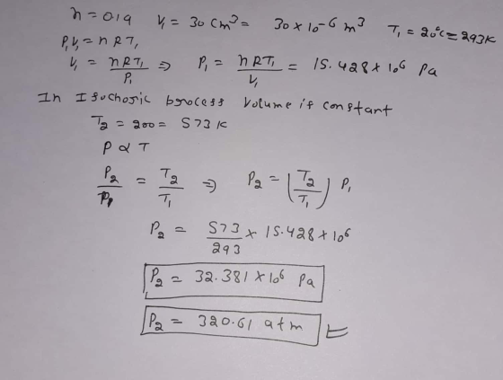 014 T, = au= 343 у = 36 см. Зох 1-6 m2 Pushp7, - Пр1, 5 Р. = Hрт, = 1s. чаqt 1,6 4 P и, In I fochoric boroceff volume if cons