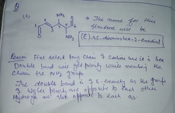 » The name for this Structure will be NH₂ (CE)_4,5-diaminohex-2-enedial! 3 Reason First select lang Chain 9 Carlas here it is