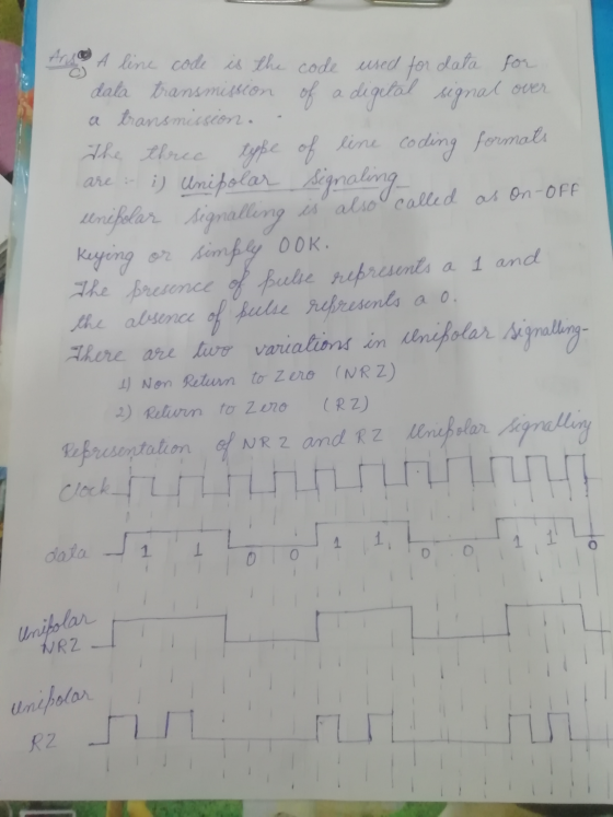 Ano A line code is the code used for data for dala transmission of a de digital signal a transmission. The three type of line