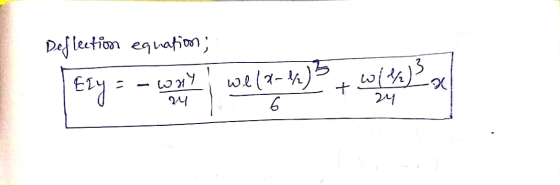 Deflection equations Ely - - omy we (1-%), w{%) 2. Ч 4 ч