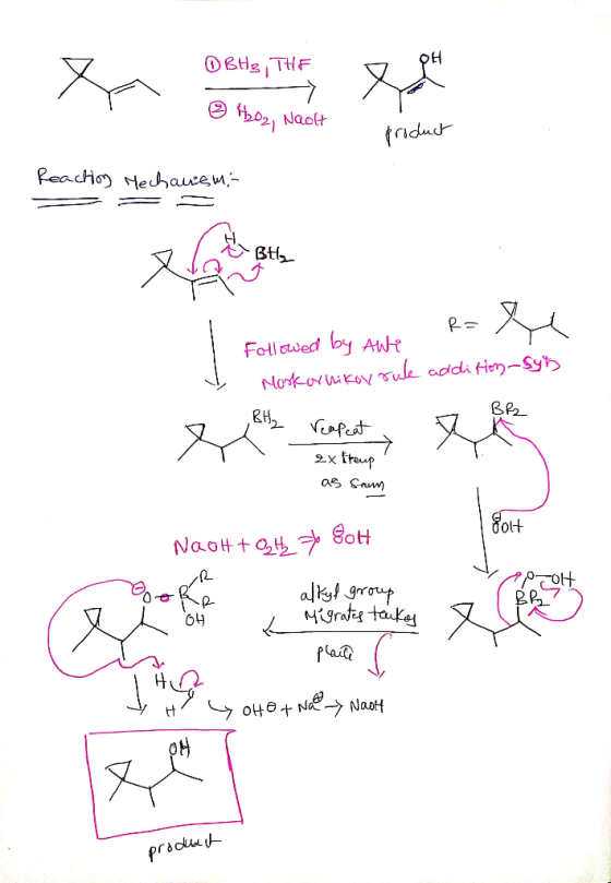 O BHS THE > H202 NAO+ product Reaction Mechanism, Followed by AWE R= te - Marko Mikoy sul addition-syn o repeat you reapeat e
