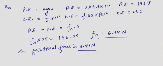 P. 1965 Aus p.f.a nga P. of = 2x9.3x10 kié.25 J Kif. = Žl mu? Kas 1 x2 *(5)2 P.E. - Kiof. = fois fox 25=196-25 6.84 N so fric
