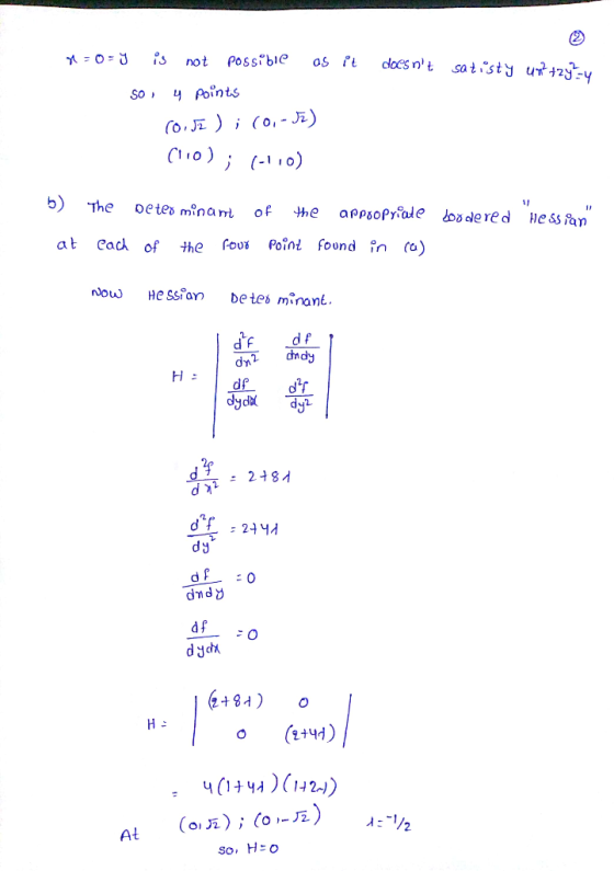 n=0-y doesnt satisty urf +2y?-4 so is not possible as it 4 points corsa) i (0, -17) (110); (10) b) The Determinant of the ap