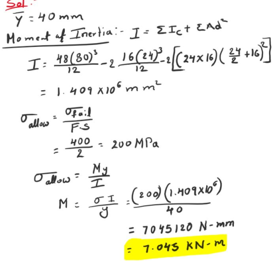 Mom.ttInttia :. 1 Σ1c t ZAd o me 21 +16 )2 12- F.s 0o - 2 200 MPa 7015)20 N-mm : 7.0ケS KN.m