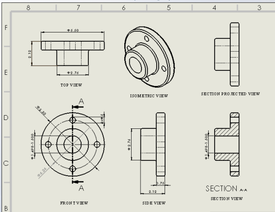 8 L 7 6 5 4 3 TOP VIEW ISOMETRIC VIEW SECTION PROJECTED VIEW $5.50 IN + 1,498-1.300 ARA OOF 1-967T 04-24 _”.75 SECTION AA S