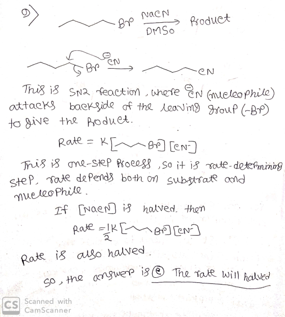 NOCN op Nard Product DMS Bp CN - EN This is SN2 reaction, where en nueleophile) attacks backside of the leaving group (-BP) t
