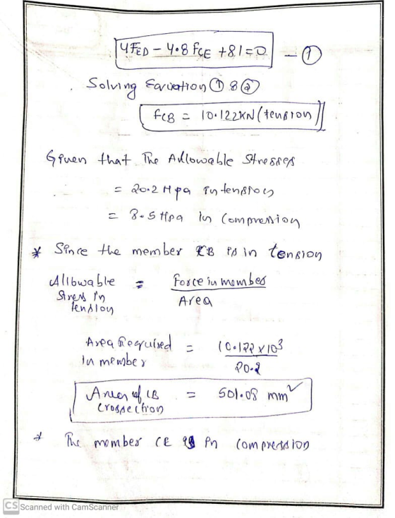 14F€D - Yo8 fçe +8150 -0 : Solving sariation 0.80 I fes = 10:122XN (tenpron) Given that The Allowable Stresses - 20.2 Hpa pot