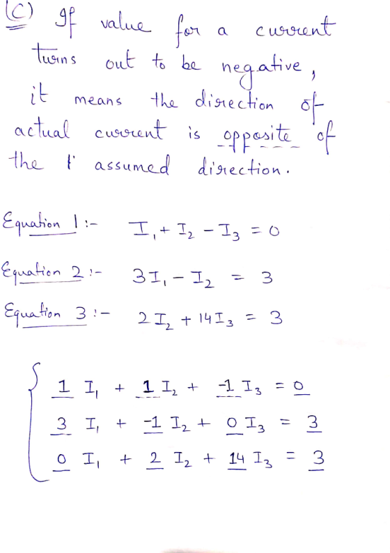 value fox tueins out to be cworant negatve the disection Cusorent is Means actual 악peit 아 the assumed disnection Equation Epu