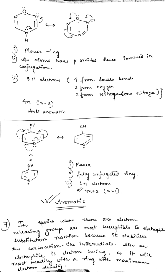 H involued in have . Plauer ring % Au atoms orbital hence conjugation. 8 7 elections ( 4 from double bondo 2 from oxygen 2 fr