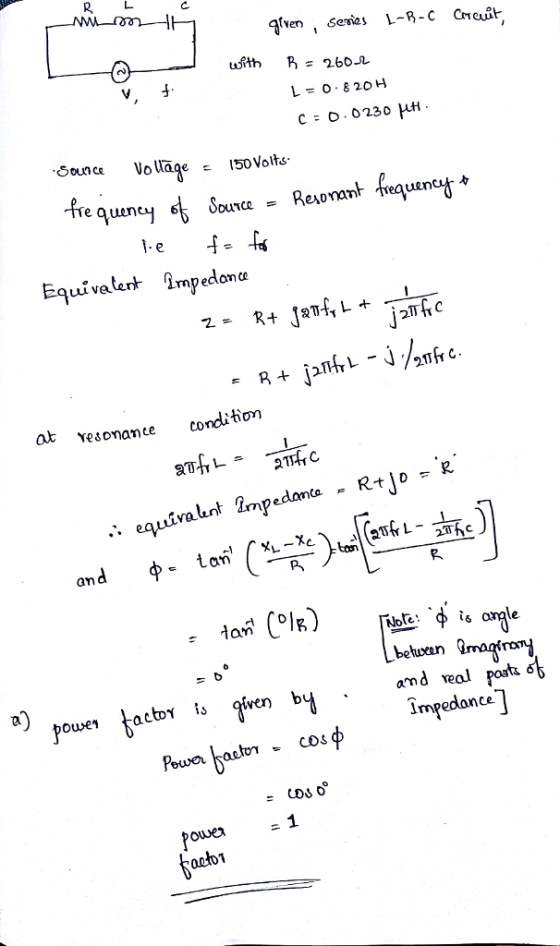 v J L-0.8 20H fre quency 61 Sou ce Reso mnt frequent Equivalert Impedloma at vesonante condition .eu Thc Note: is argle pow