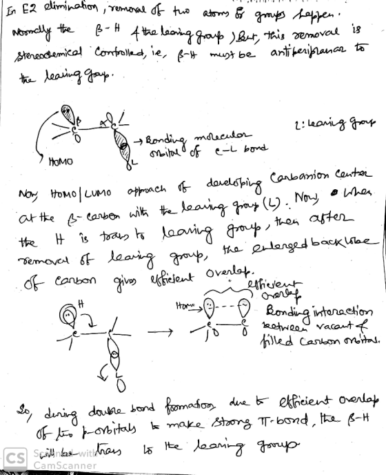 lin E2 elimination, removal of two atooms for groups Leppen.. Normally the ß-H f the teening group) Beur, this removal is ste