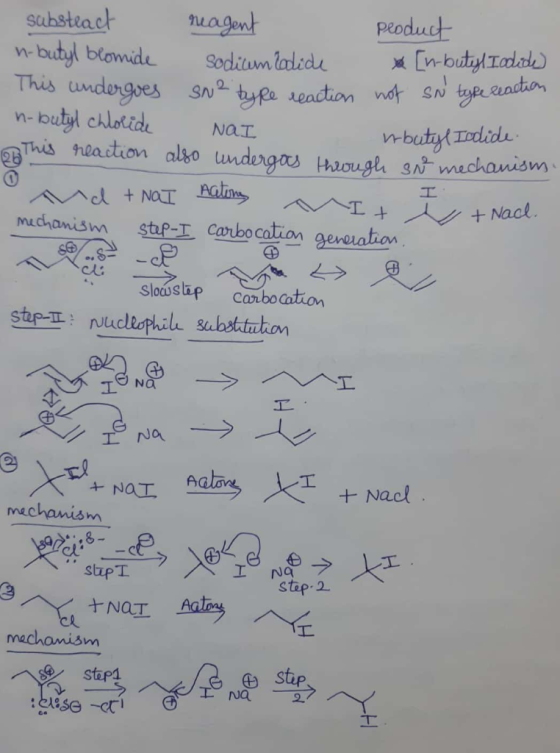 substract neagent peoduct n-butyl blomide sodium Codice * [n-butyl Iodide This undergoes SN2 type reaction not SN type reacti