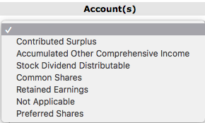 Account(s) Contributed Surplus Accumulated Other Comprehensive Income Stock Dividend Distributable Common Shares Retained Ear