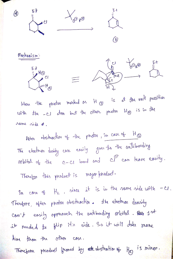 Mechanism TET Here the preston marked as Has is at the anti possition with the -el atom but the other preston Ho is in the so