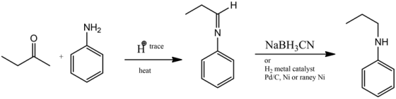 NH2
es = d.
HP trace
NaBHCN
or
heat
H, metal catalyst
Pd/C, Ni or raney Ni