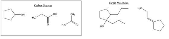 Target Molecules Carbon Sources H3C OH OH 了」 。 Hsc