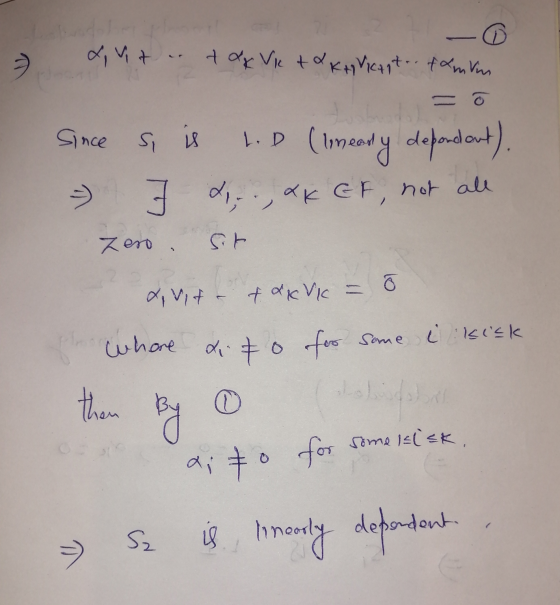 -0 a dovt. td VI takt vicept.. fLm Vis Since si is .D (mearly depond out). - 7 d., & K EF, not all zero. Sit divit. & de Vic