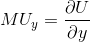 MU_y = rac{partial U }{partial y}