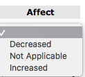 Affect Decreased Not Applicable Increased