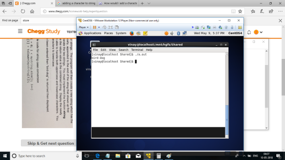 C I Chegg.com G adding a character to string w H ow would I add a characte E -) O 숲 Owww.HomeworkLib.com/homework help expertquesti