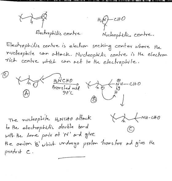 M H NCHO CHO - Electrophilic centre. Nucleophilic centre. Electrophilie centre is electron seeking center where the nucleophi