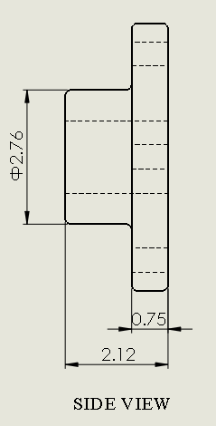 02.76 N./ 3 2.12 SIDE VIEW