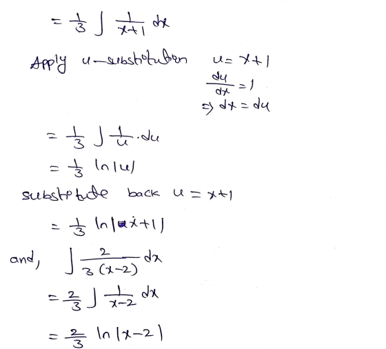 = J xt dhe Apply unsubstitution U=XtI du dr :) => dr=du a . back uaxti Š J to do 3 lnlul substo tute = $ In wi+1 and, J2 22 d