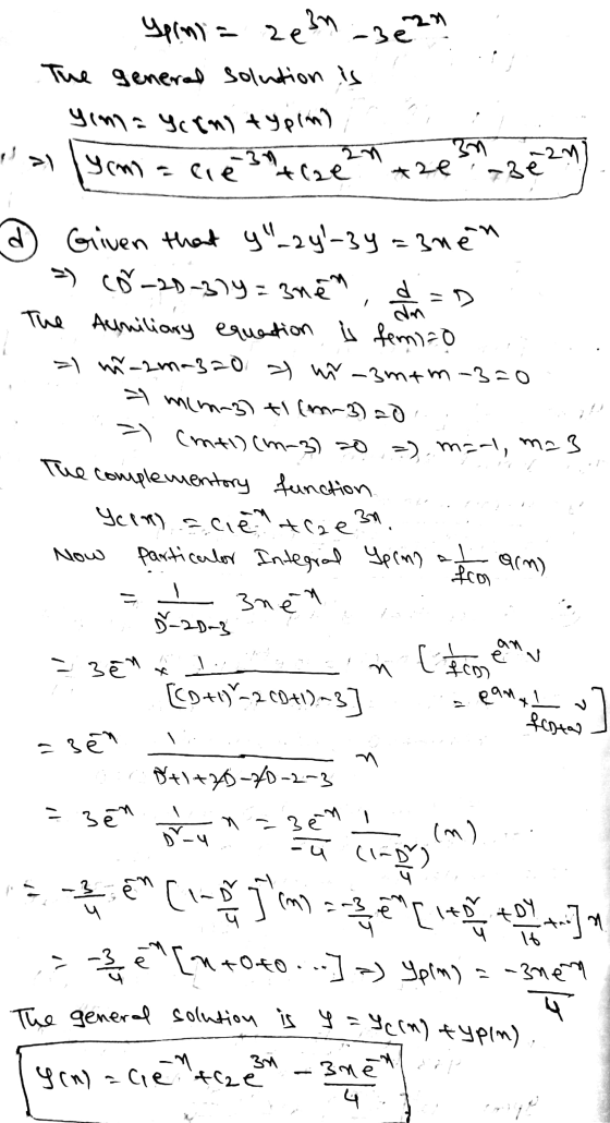Zein -3e2n Ypinia The genered solution is yinla yerni typim) allymacie 3the an 30 -27 +2e >Be d =D Given that y_24-3y=inen