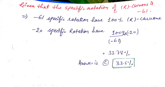 Carrone is leiven that the specific notation of (R). cam 61 3 -61 specific lotation have 100%. (R)-caron -20 specific Rotatio