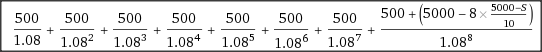 500 500 5000-5 10 500 1.08 + 500 1.083 十 十 十 500 1.08 500 + 5000-8x 1.088 十 500 500 1.085 1.08? 十 1.08 1.084