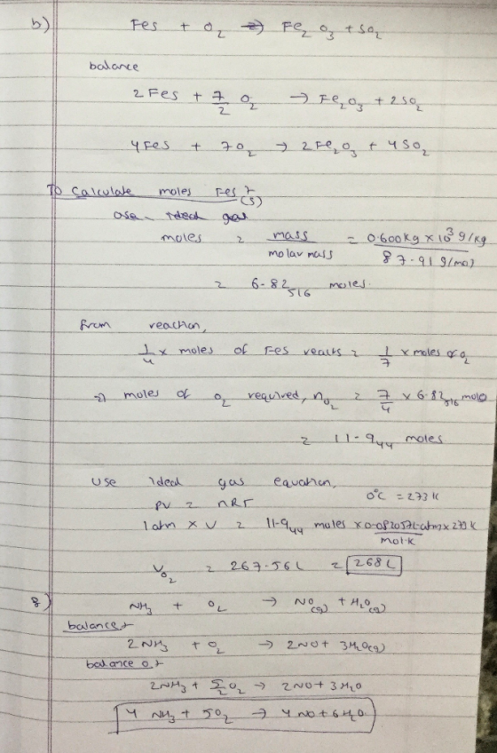 Fes to ) Fe of tsa balance 2fes + 7 o reag + 25ą yres + 70 2 0 + 450 to calculate are moles redeat moles rest gal mass molar