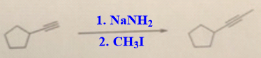 1. NaNH2 2. CH31