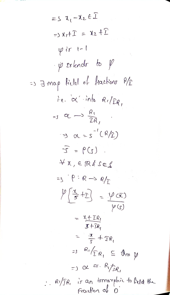 as 2; -X2 €. I ) x +1 = x +7 =) yirto! Ų extends to y I map field of factions P/ le à into Rilir sąrs en BassCR/2) ſ = PCs.