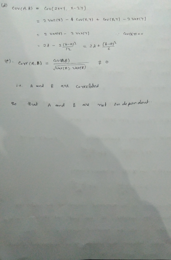 cov (A、B) Cov(2x+1 , x-24) = 6