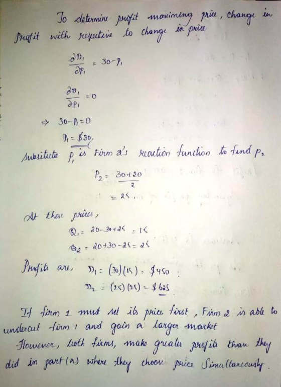 maimi hiu, change w heputain to Change in priu d30 , OP to ange Jrafit with on, Pi 0, 30, ta pis Fun as octen funihion to fund p Q, 20-312I TH firmi mud net ih priu, first ,Farma is able to undrcut fom and ois a lage markt choosu porice Sima ltaneous