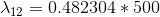 \lambda _{12}=0.482304*500