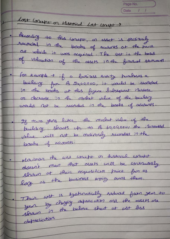 Page No. Date 1 1 lost loreept on Historical lost concept alset is According to this concept, an ordinily rewriced books of a