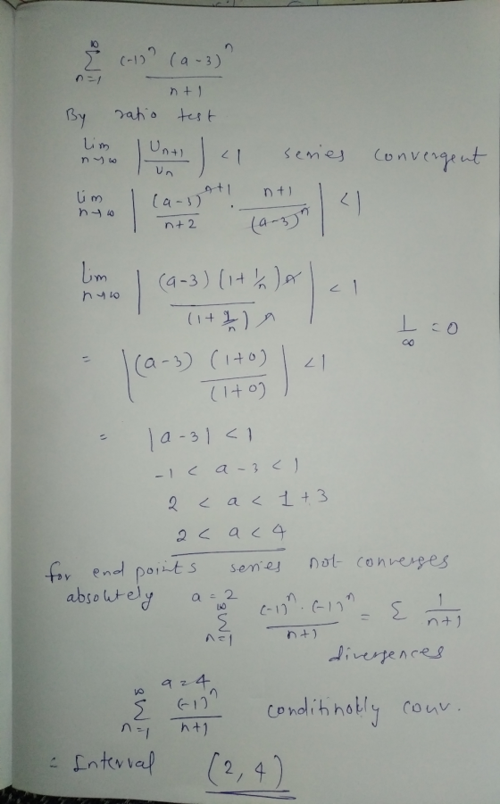 (-10 (2-3) ntl By satio test lim Untl nyo LI series convergent - lim 스 Atl (a-3) ntl ny w nt 2 lim (4-3) litt JA nyo (1+2 L