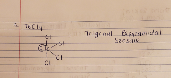 9 DrizT 01N 5. Tecly Trigonal Bipyamidal. Seesaw CL Tonecianl
