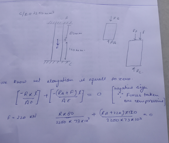 c/a=2200 m2 Somm TRA Izomm. Тес. we know net elongation is equall to zero. [RKAT + ECRATE) = o forme tecken negatul sigh are