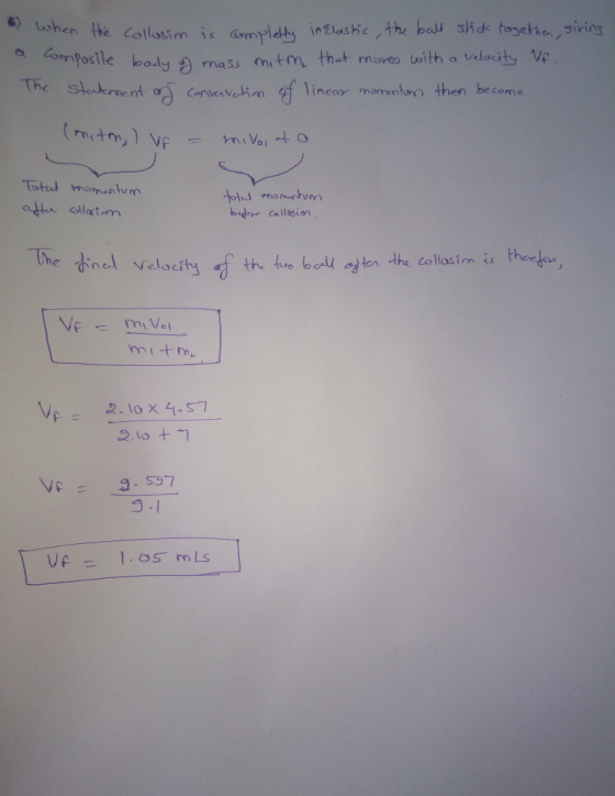) when the Cllosim İs armplett inglask.the bedl snd togethe.vinr tm, that, moreo with a velocity w aomposile hody θ mass mi T
