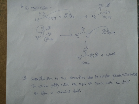 * Mechanism cort OCH NA M 어애 Hechoth tats he Coch Head & C, OH Soep. & Soponitication is the processes used to develop grease