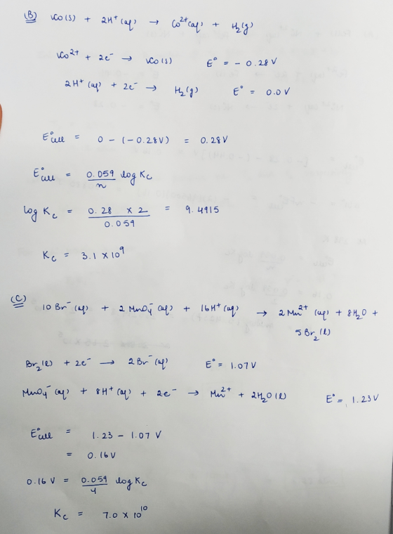 (B) 1018) + 2Hcap- 604Cap + Hilge 10 2t + é cois) 2H+ (aq) + 2e → Heigo 8 =-0.28v E=0.00 Ecull = o-1-0.280) = 0.28v Еш - о.